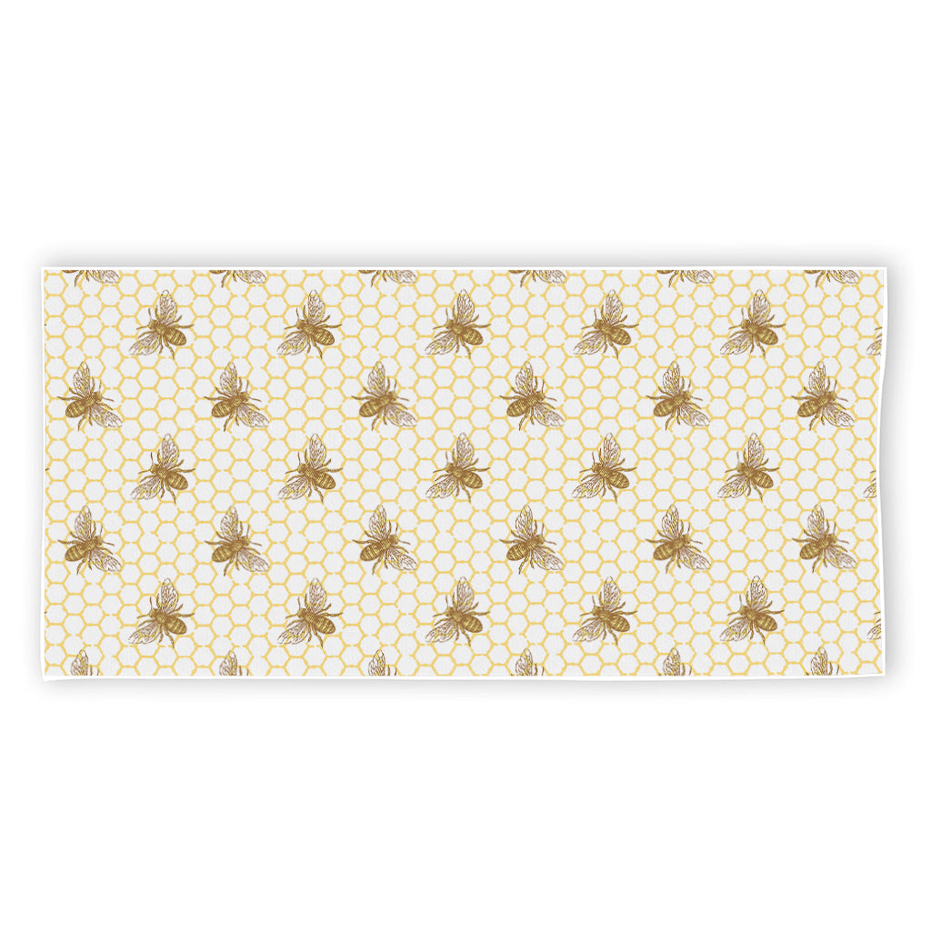 Honey Bee Hive Pattern Print Beach Towel
