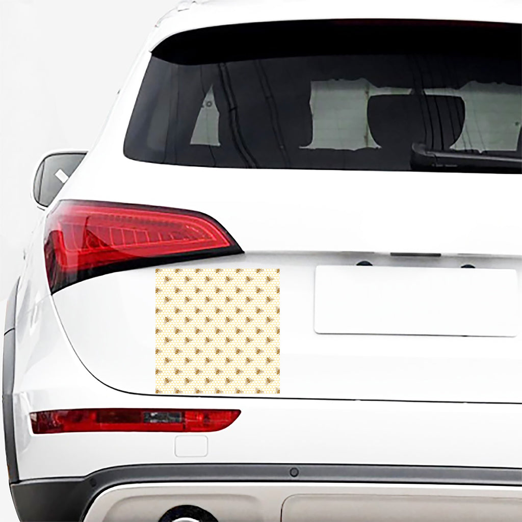 Honey Bee Hive Pattern Print Car Sticker