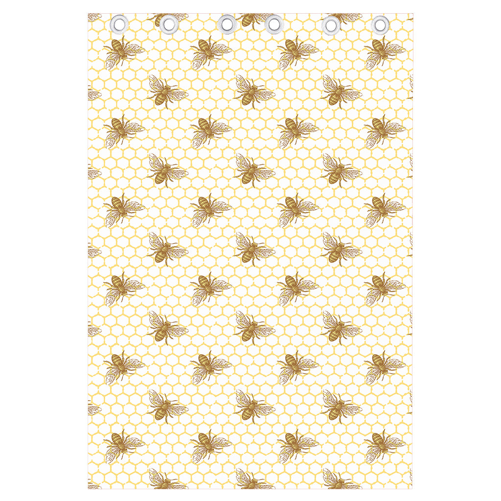 Honey Bee Hive Pattern Print Curtain