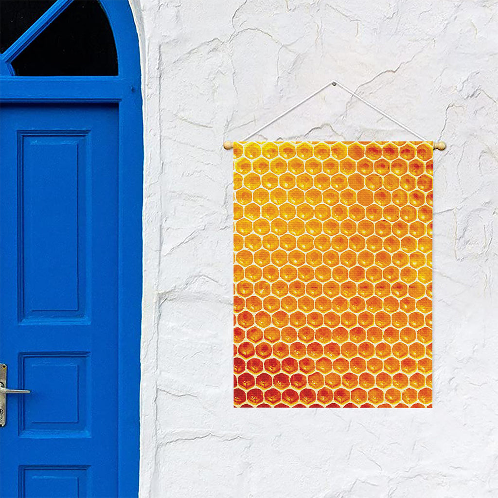 Honey Bee Hive Print Garden Flag