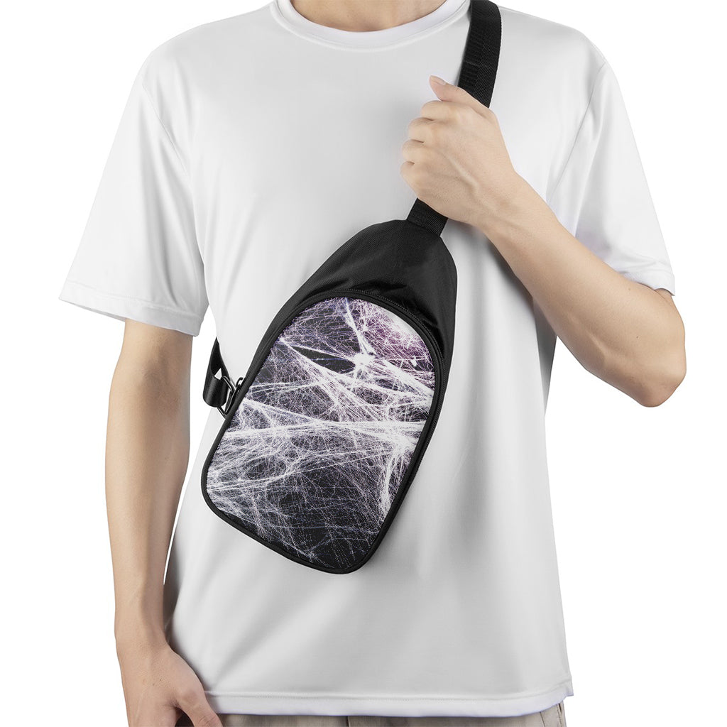 Horror Cobweb Print Chest Bag