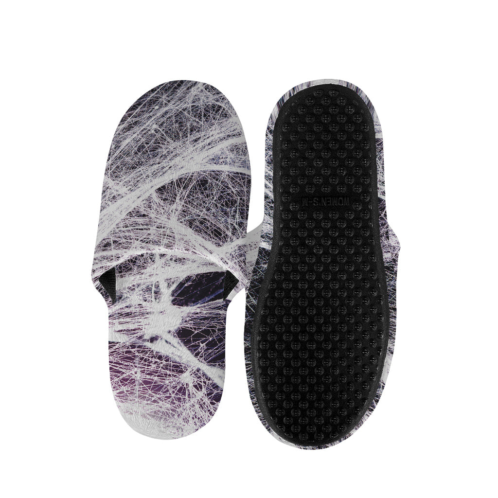 Horror Cobweb Print Slippers