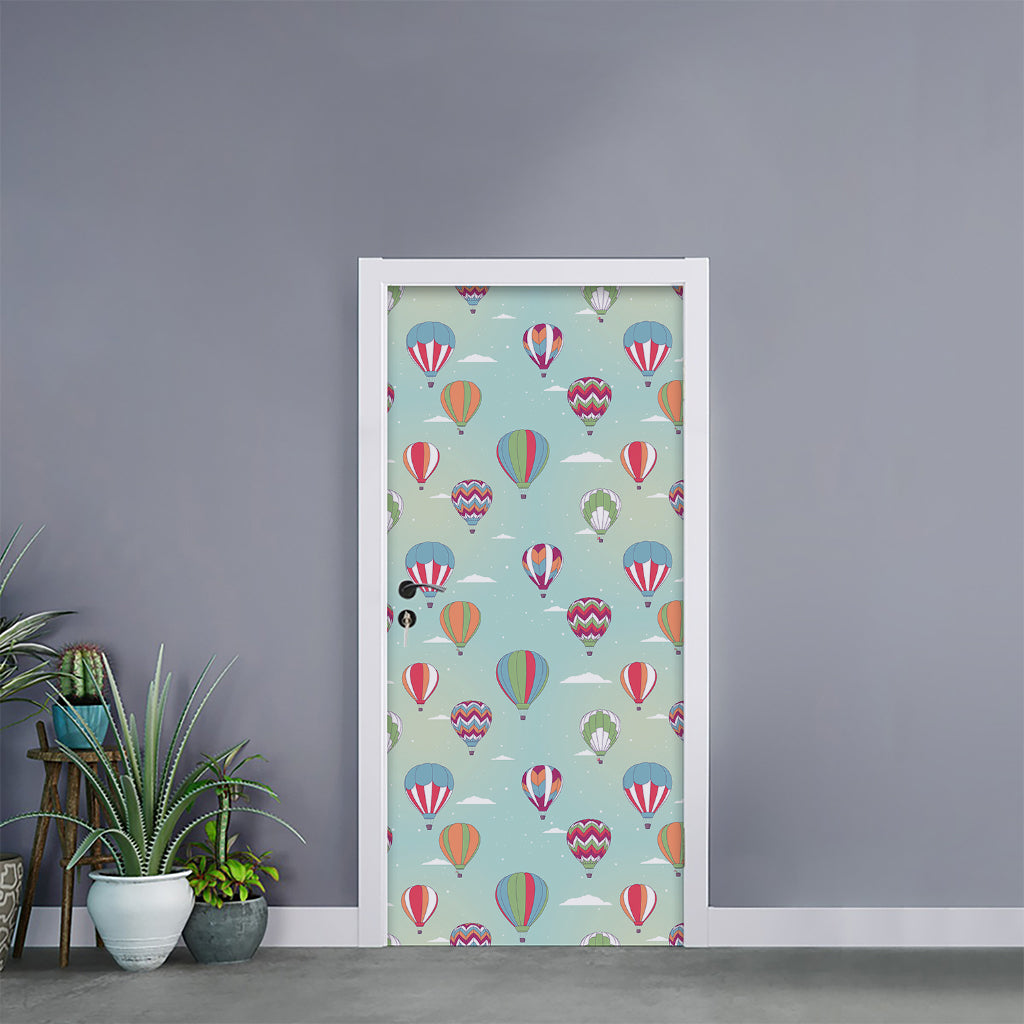 Hot Air Balloon Pattern Print Door Sticker
