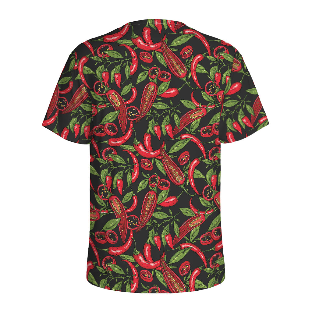 Hot Chili Peppers Pattern Print Men's Sports T-Shirt