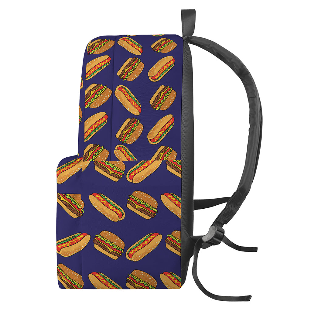 Hot Dog And Hamburger Pattern Print Backpack