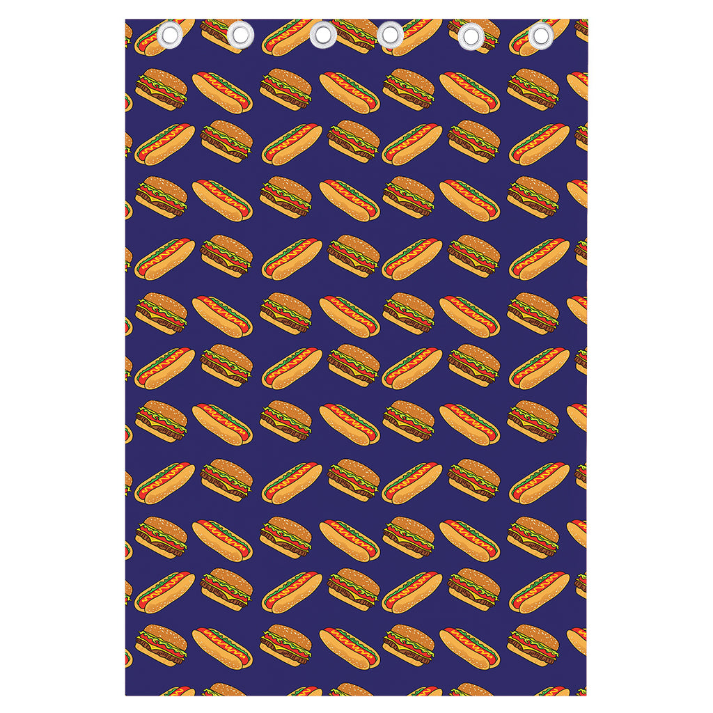 Hot Dog And Hamburger Pattern Print Curtain