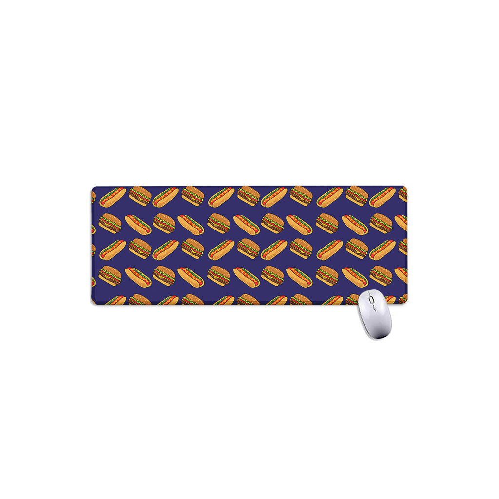 Hot Dog And Hamburger Pattern Print Extended Mouse Pad