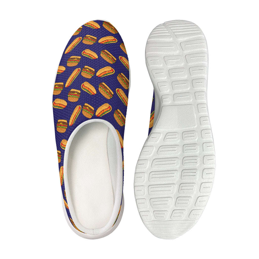 Hot Dog And Hamburger Pattern Print Mesh Casual Shoes