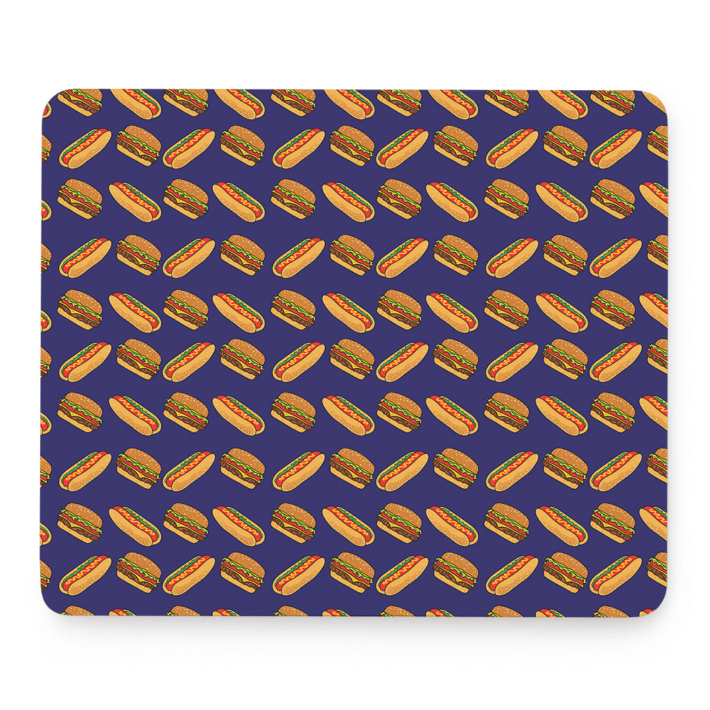 Hot Dog And Hamburger Pattern Print Mouse Pad