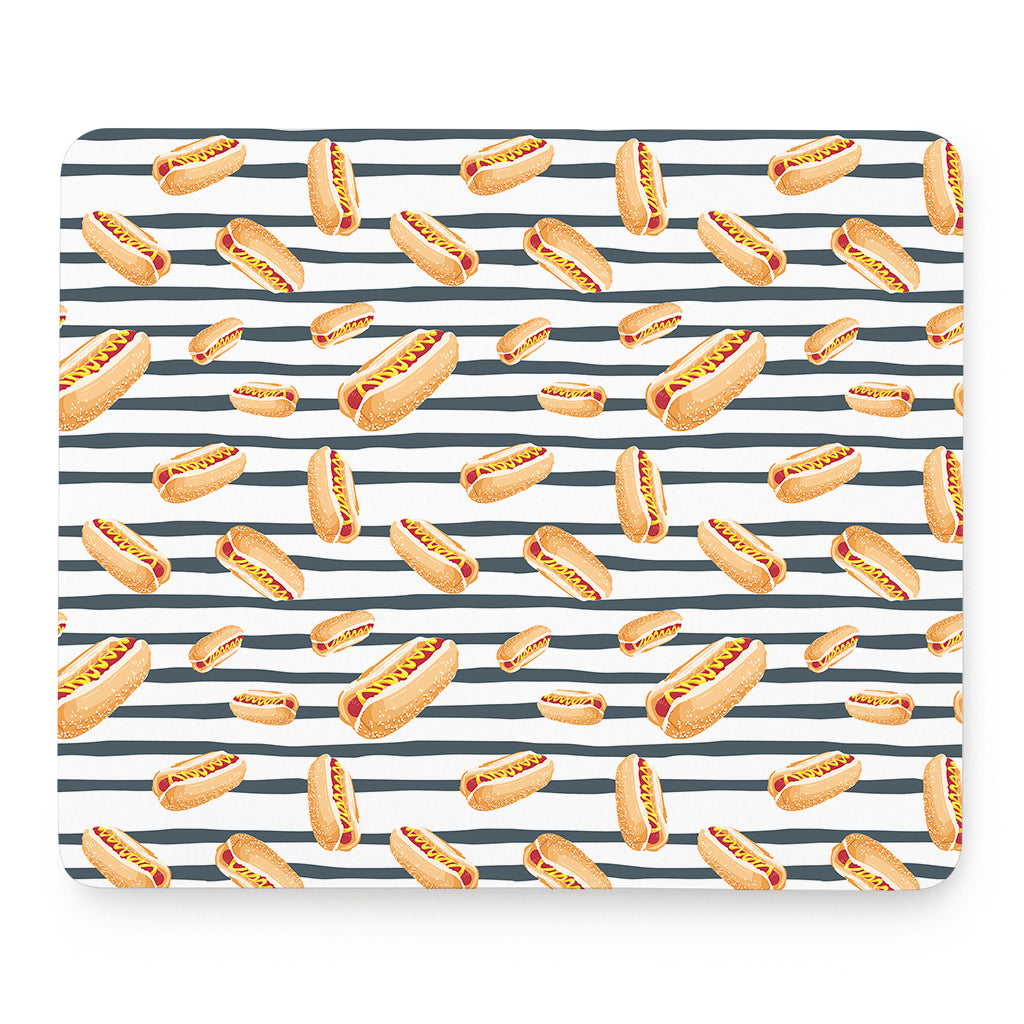 Hot Dog Striped Pattern Print Mouse Pad