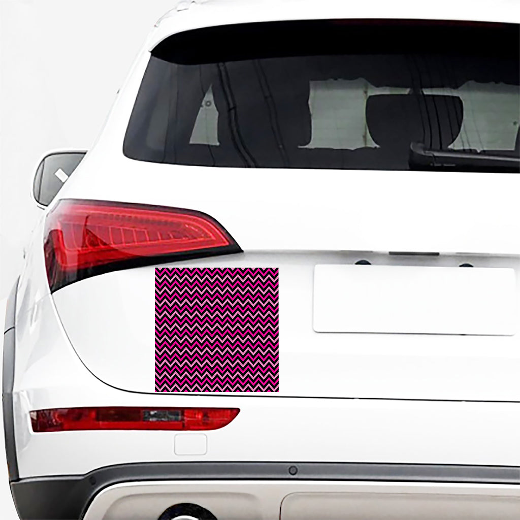 Hot Pink And Black Chevron Pattern Print Car Sticker