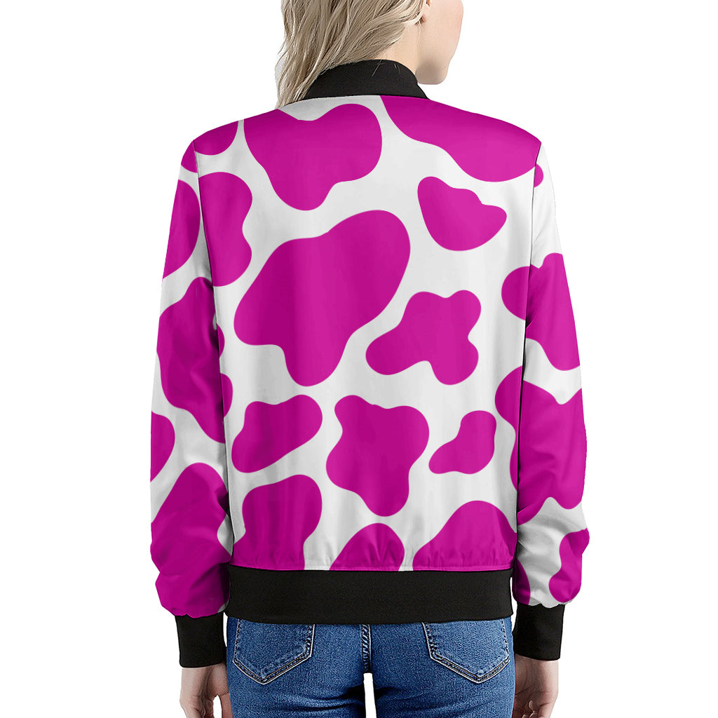 Pink White Cow Print Women's Shorts