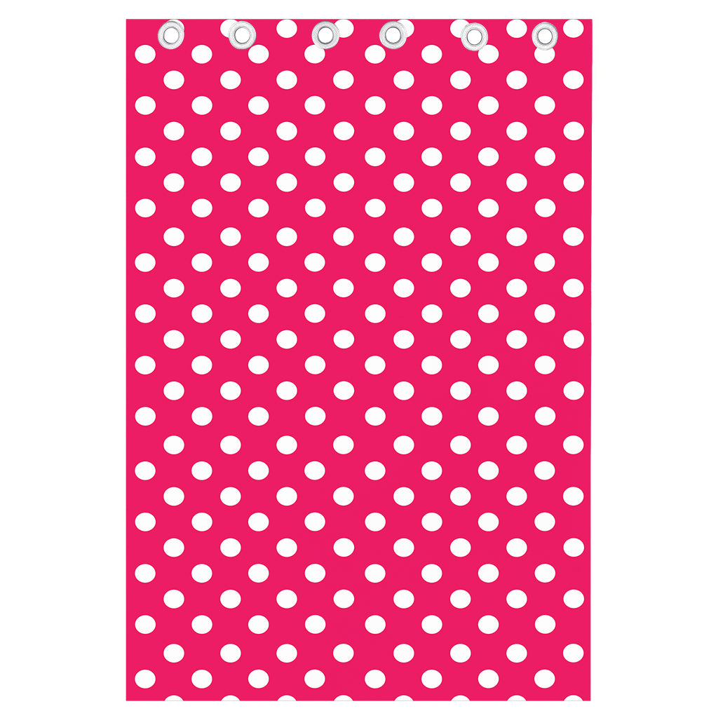 Hot Pink And White Polka Dot Print Curtain