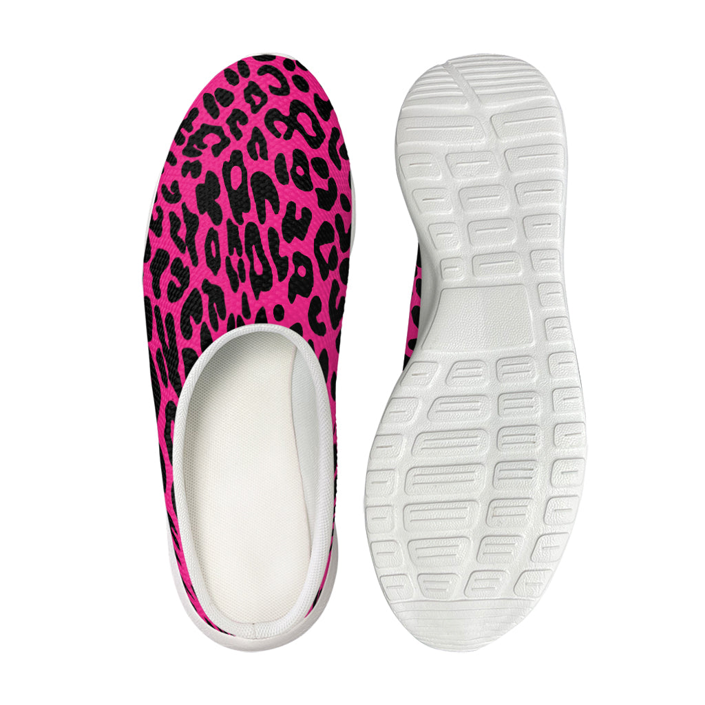Hot Pink Leopard Print Mesh Casual Shoes
