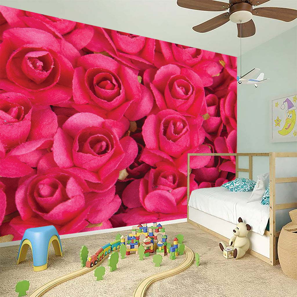 Hot Pink Rose Print Wall Sticker