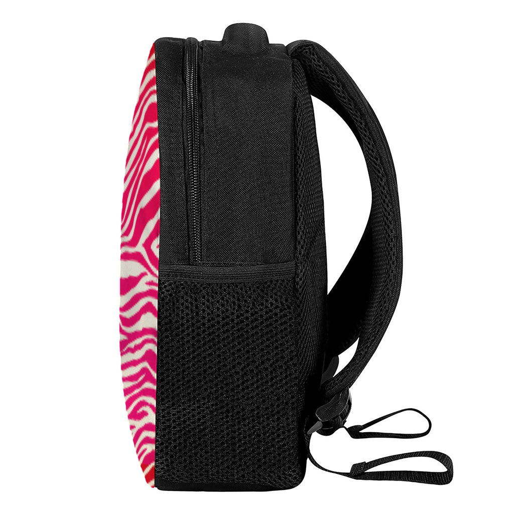 Hot Pink Zebra Pattern Print Casual Backpack