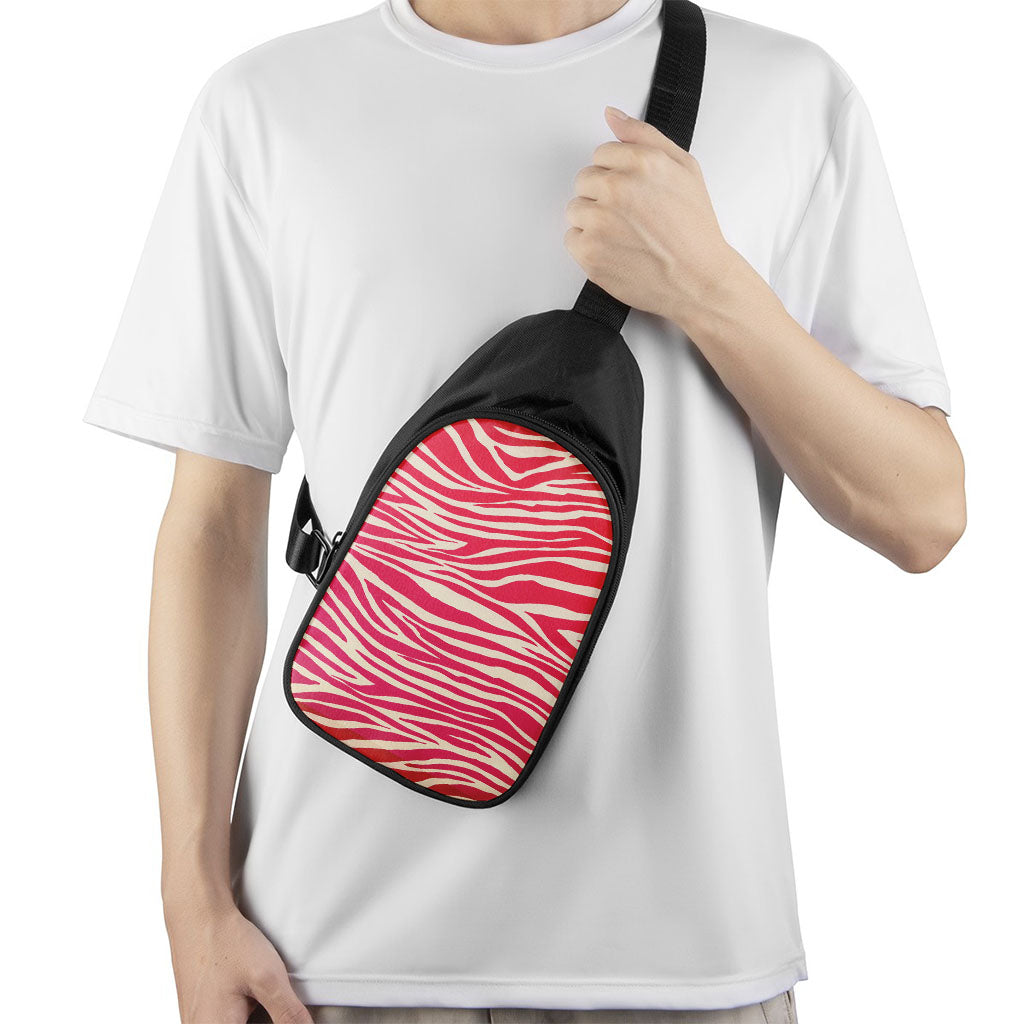 Hot Pink Zebra Pattern Print Chest Bag