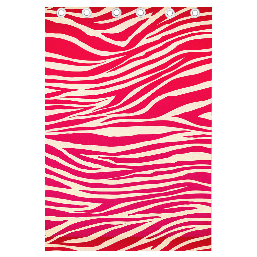 Hot Pink Zebra Pattern Print Curtain