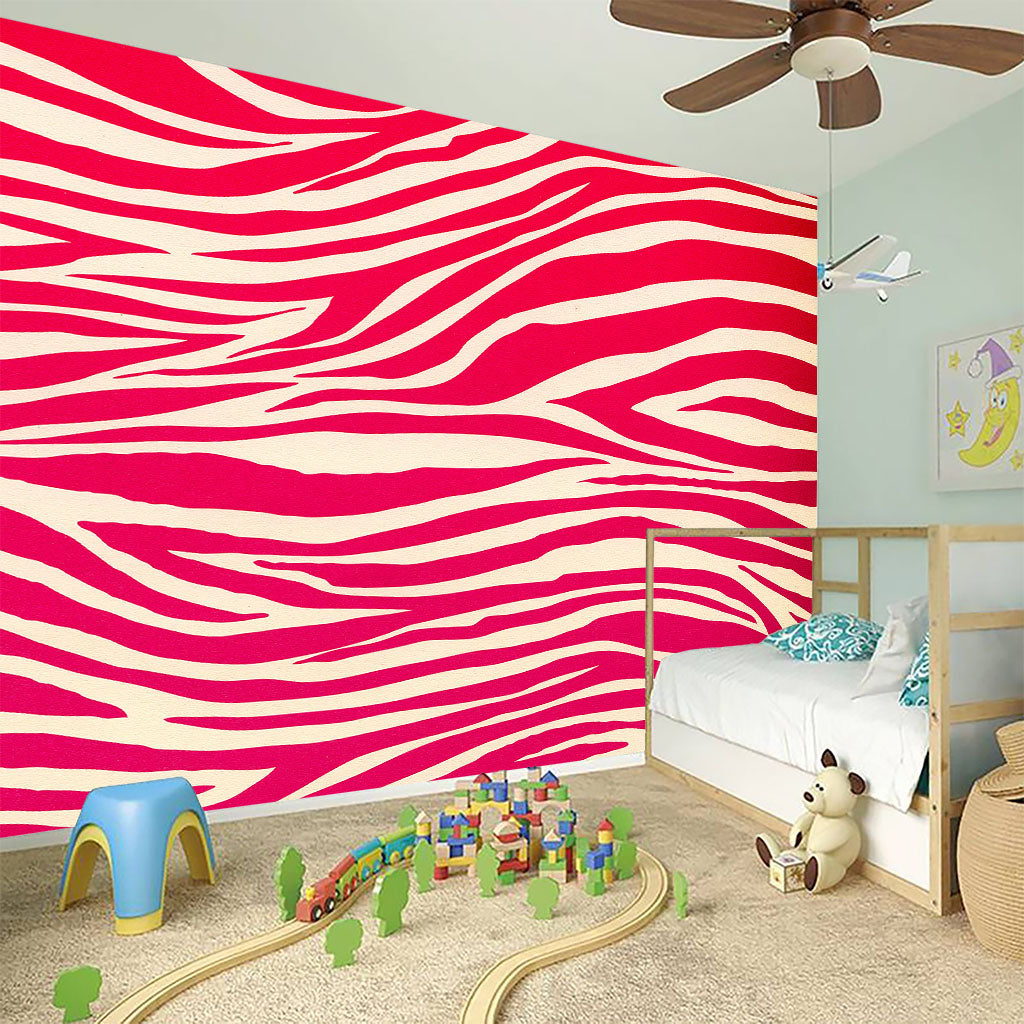 Hot Pink Zebra Pattern Print Wall Sticker