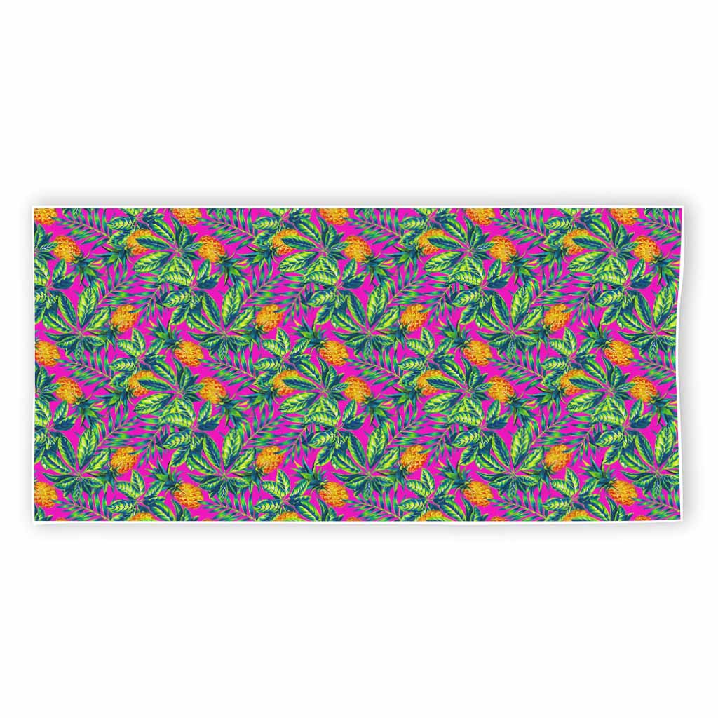 Hot Purple Pineapple Pattern Print Beach Towel