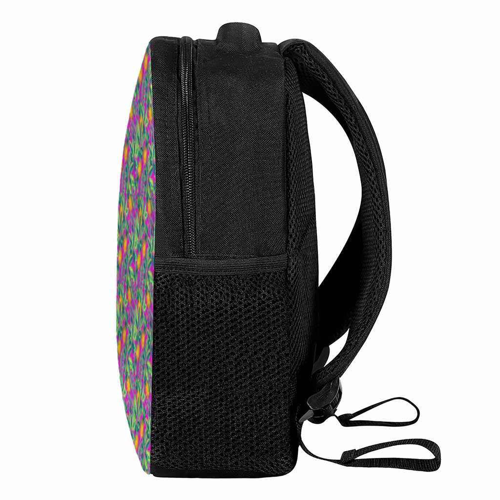 Hot Purple Pineapple Pattern Print Casual Backpack