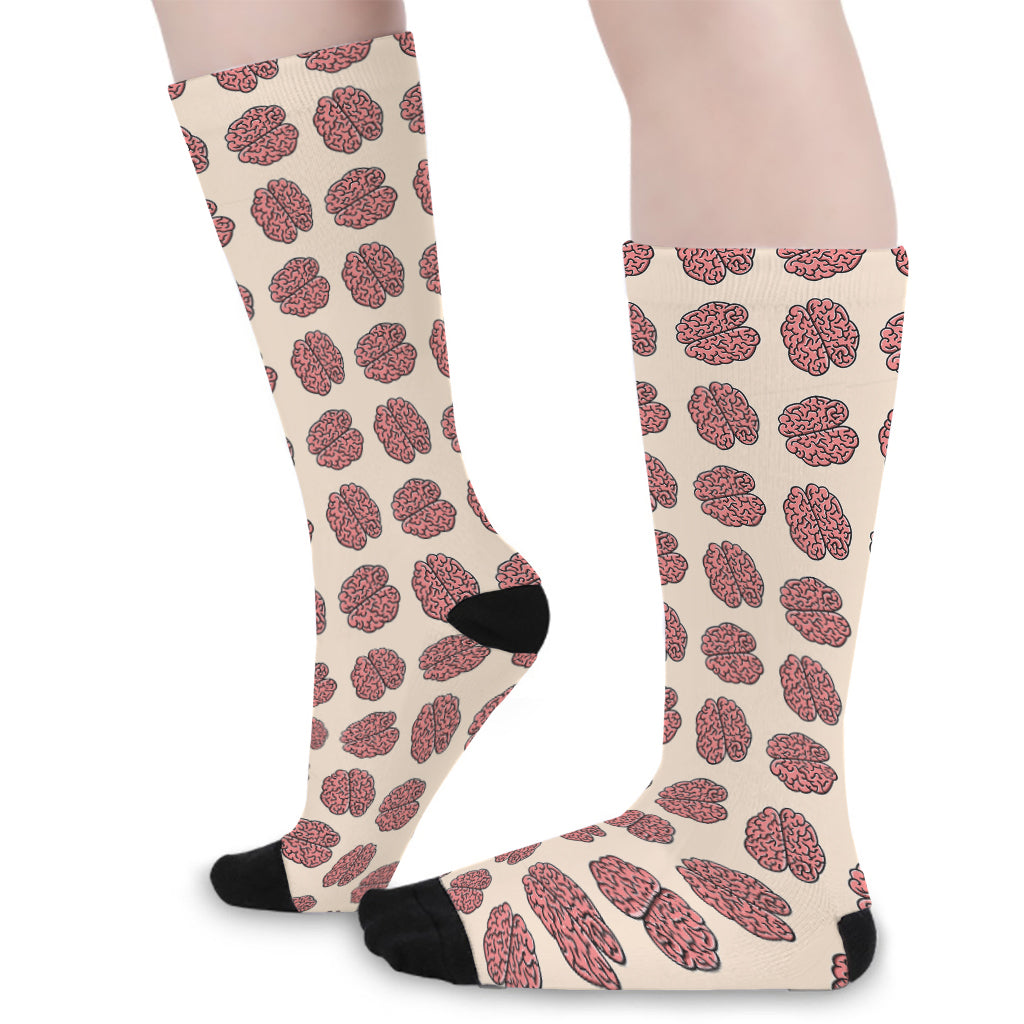 Human Brain Pattern Print Long Socks