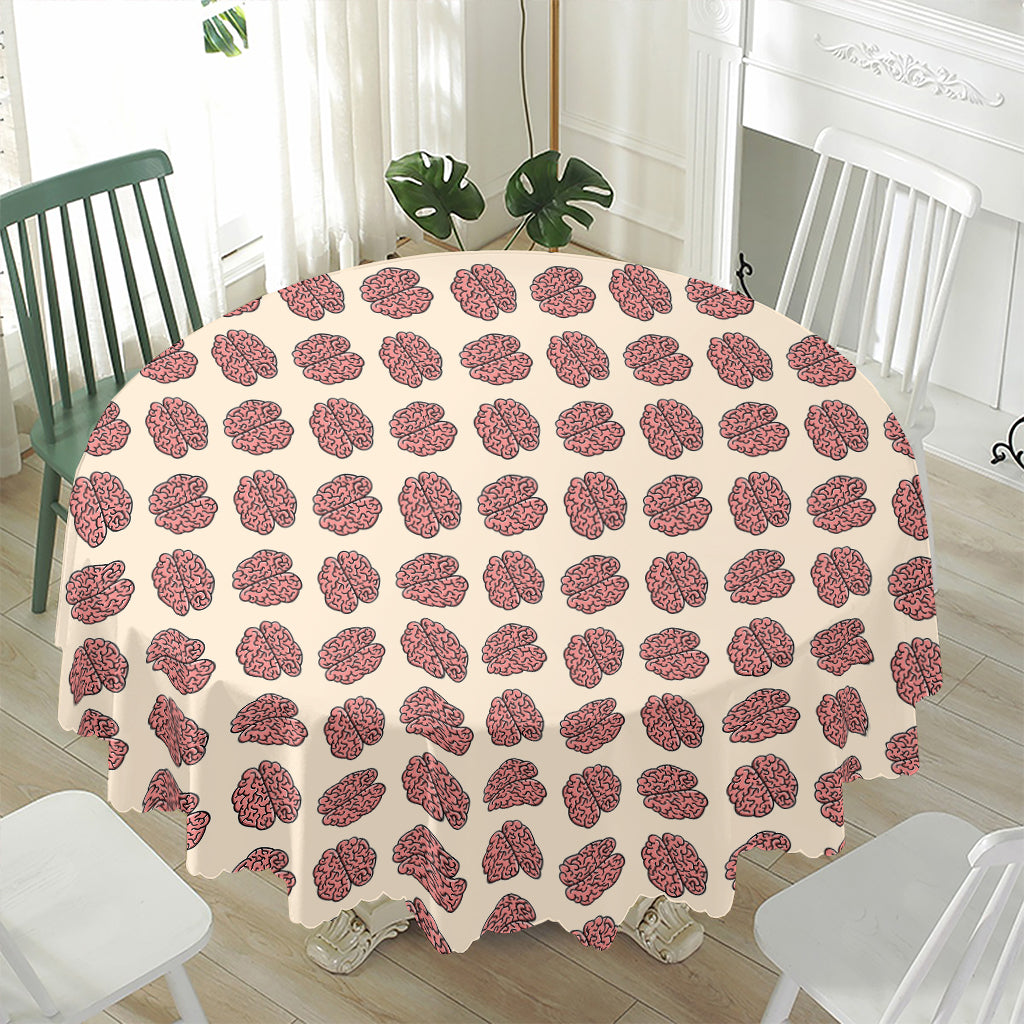 Human Brain Pattern Print Waterproof Round Tablecloth