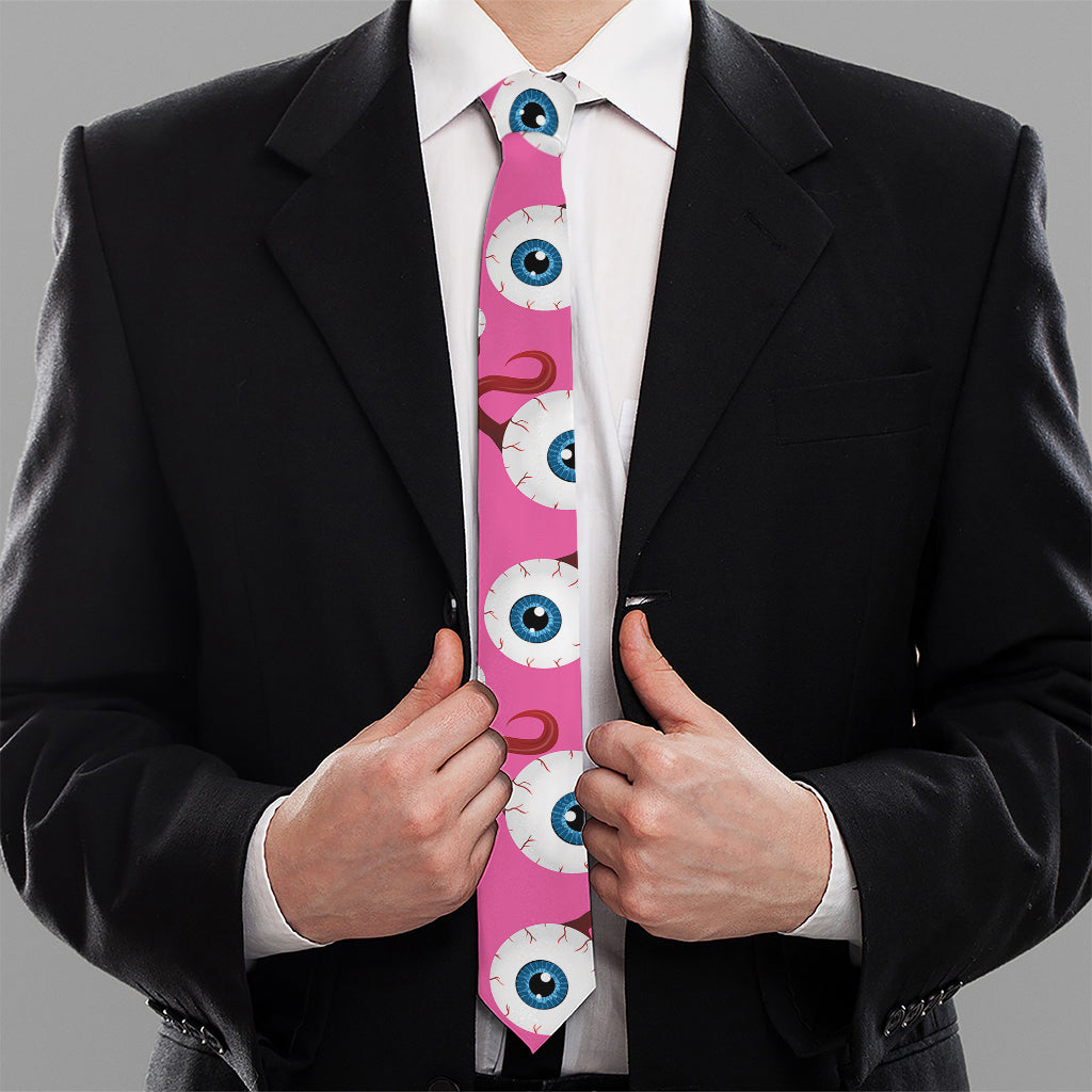 Human Eyeball Pattern Print Necktie