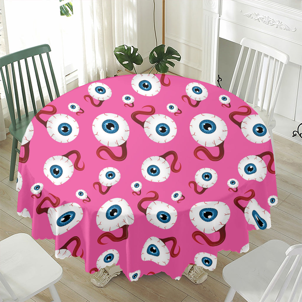 Human Eyeball Pattern Print Waterproof Round Tablecloth