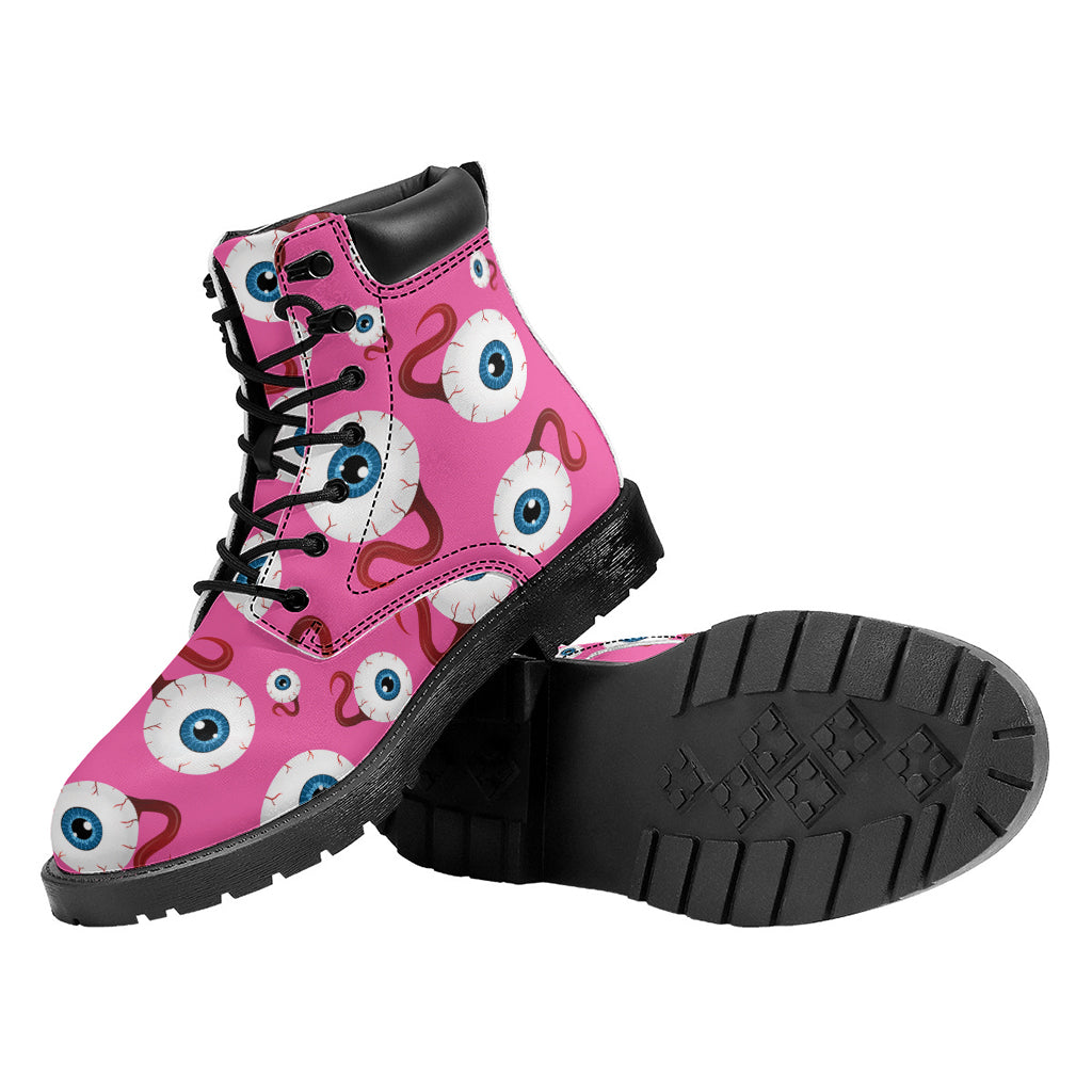 Human Eyeball Pattern Print Work Boots