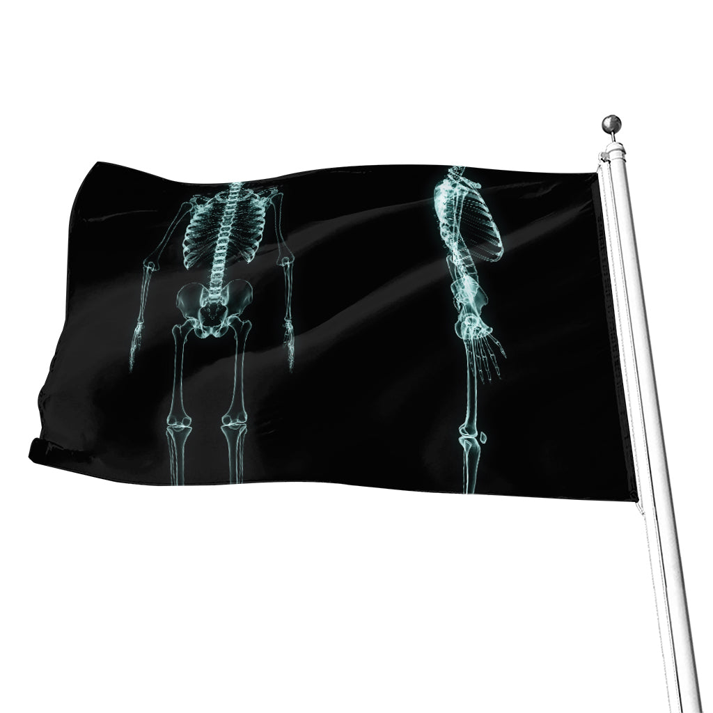 Human Skeleton X-Ray Print Flag