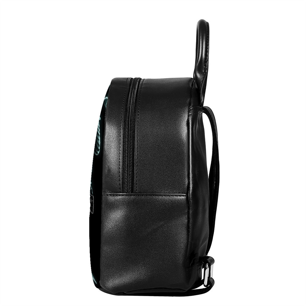 Human Skeleton X-Ray Print Leather Backpack