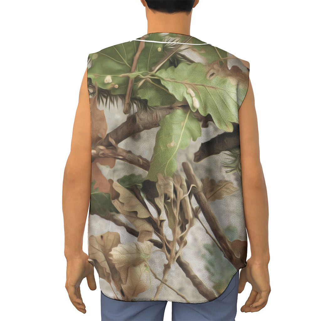 Hunting Camouflage Pattern Print Sleeveless Baseball Jersey