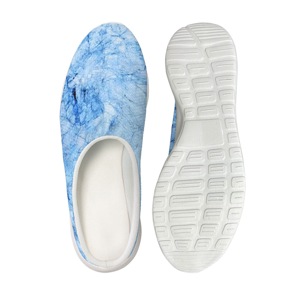 Ice Blue Marble Print Mesh Casual Shoes