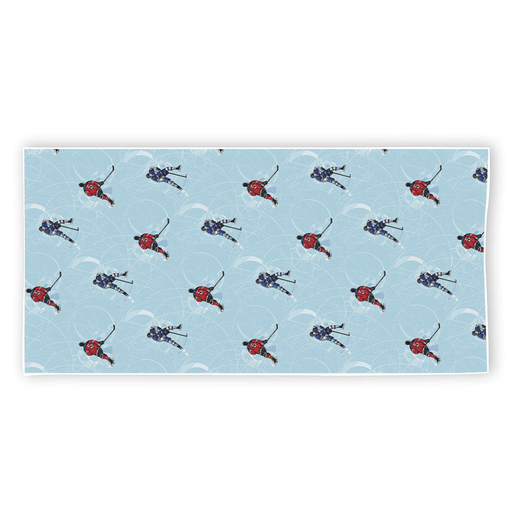 Ice Hockey Players Pattern Print Beach Towel