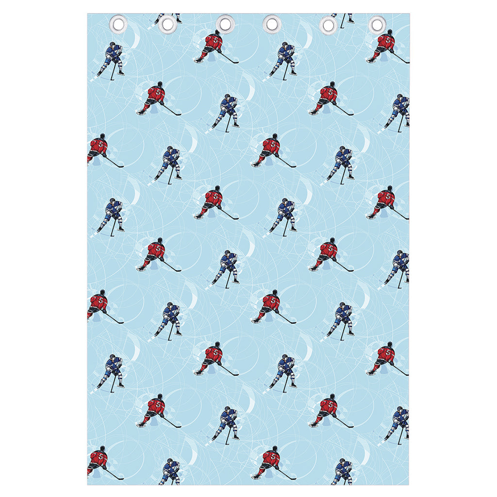 Ice Hockey Players Pattern Print Curtain