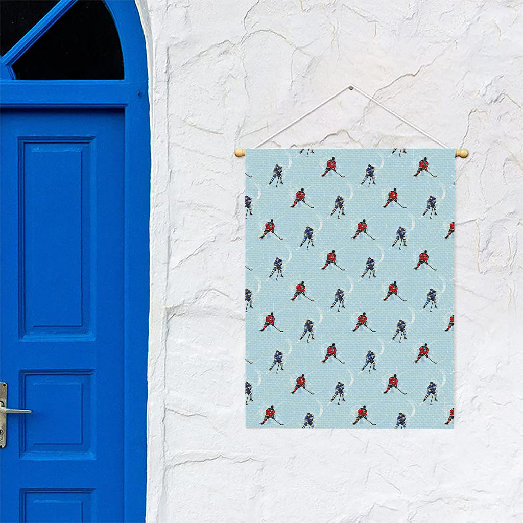 Ice Hockey Players Pattern Print Garden Flag