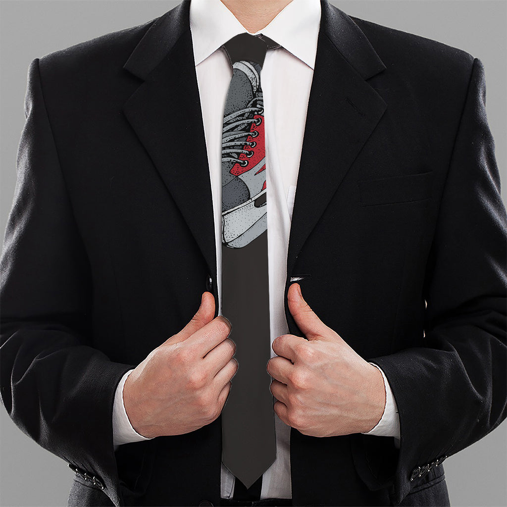 Ice Hockey Skates Print Necktie
