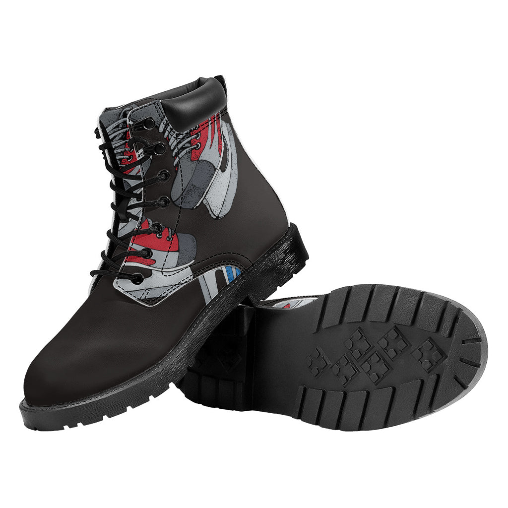 Ice Hockey Skates Print Work Boots