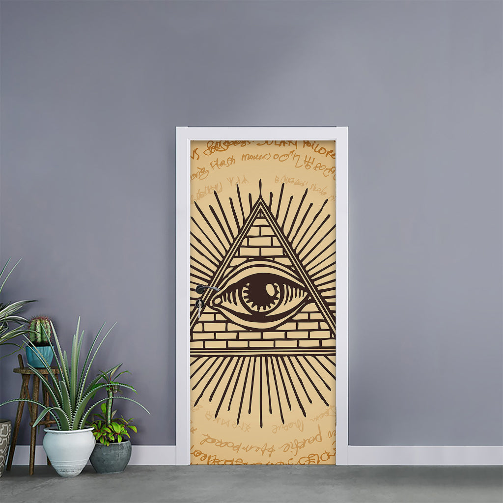 Illuminati Eye Print Door Sticker