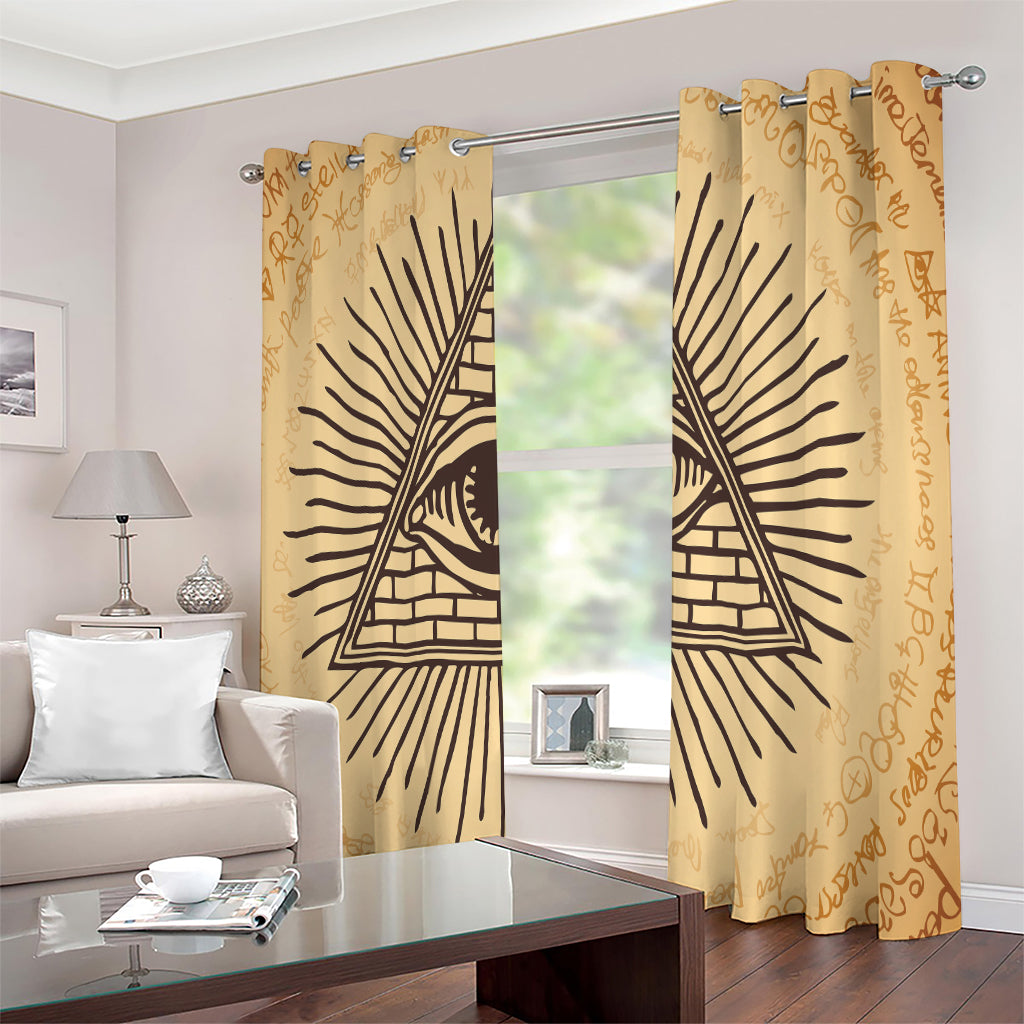 Illuminati Eye Print Extra Wide Grommet Curtains