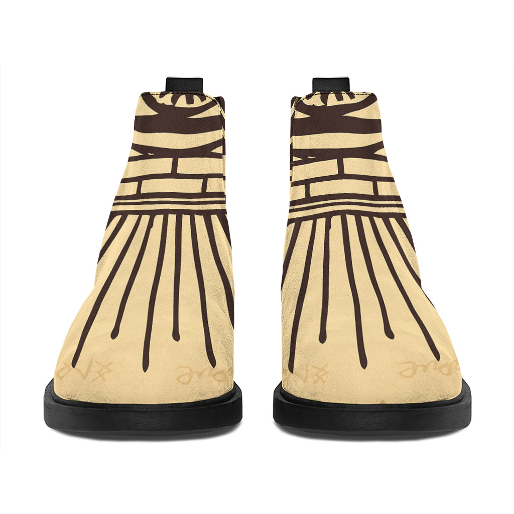 Illuminati Eye Print Flat Ankle Boots