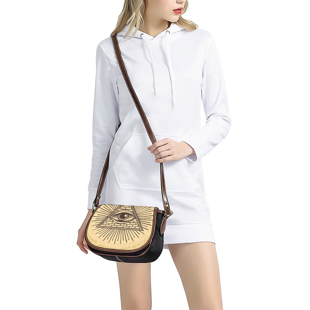 Illuminati Eye Print Saddle Bag