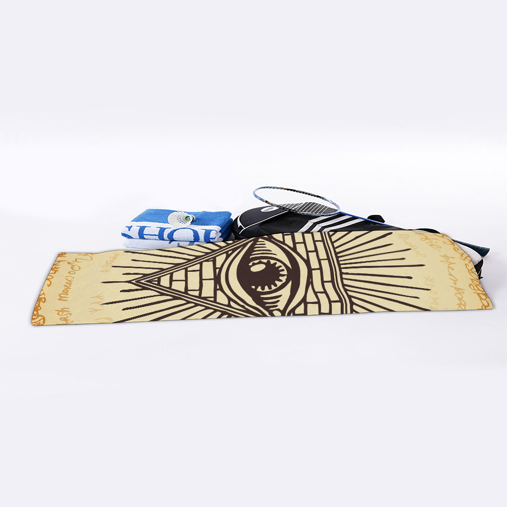 Illuminati Eye Print Sports Towel