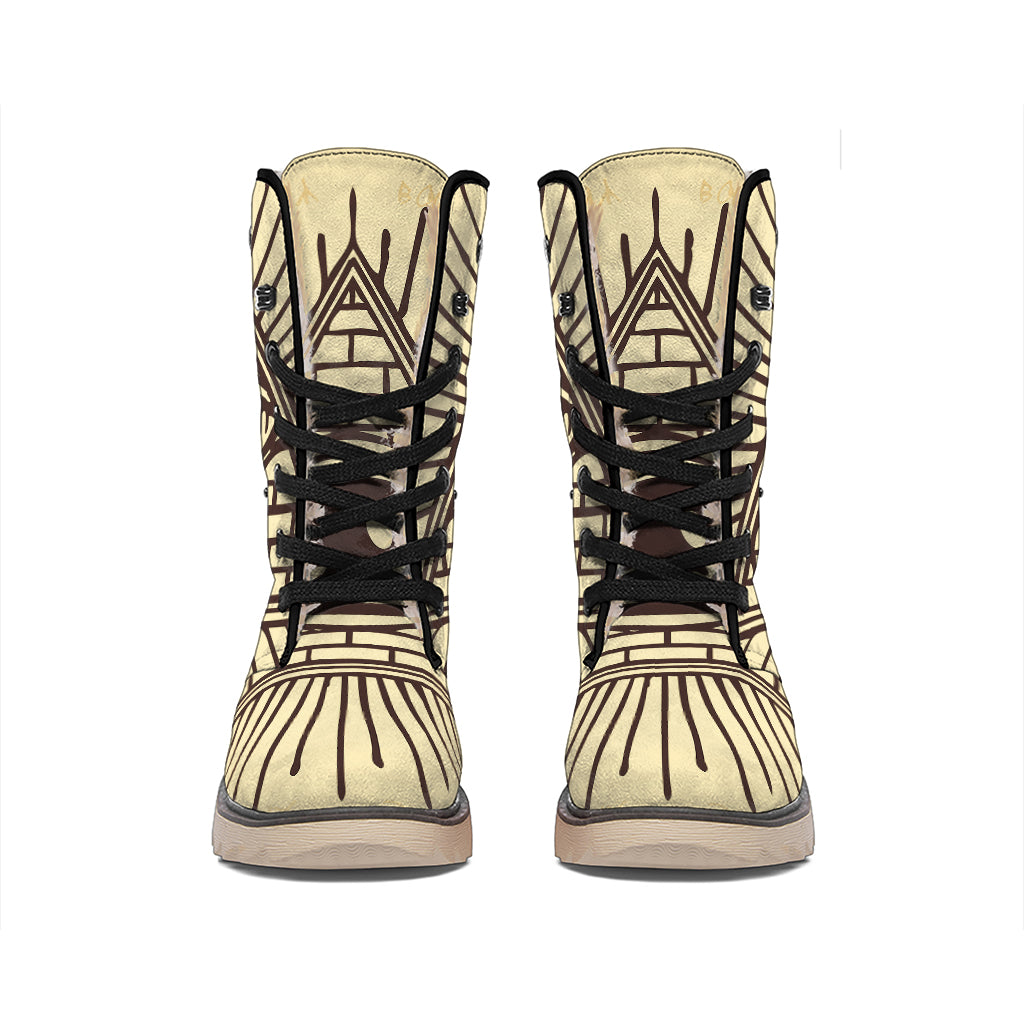 Illuminati Eye Print Winter Boots