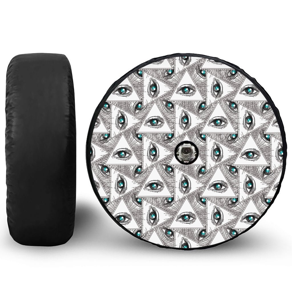 Illuminati Pattern Print Tire Cover With Camera Hole
