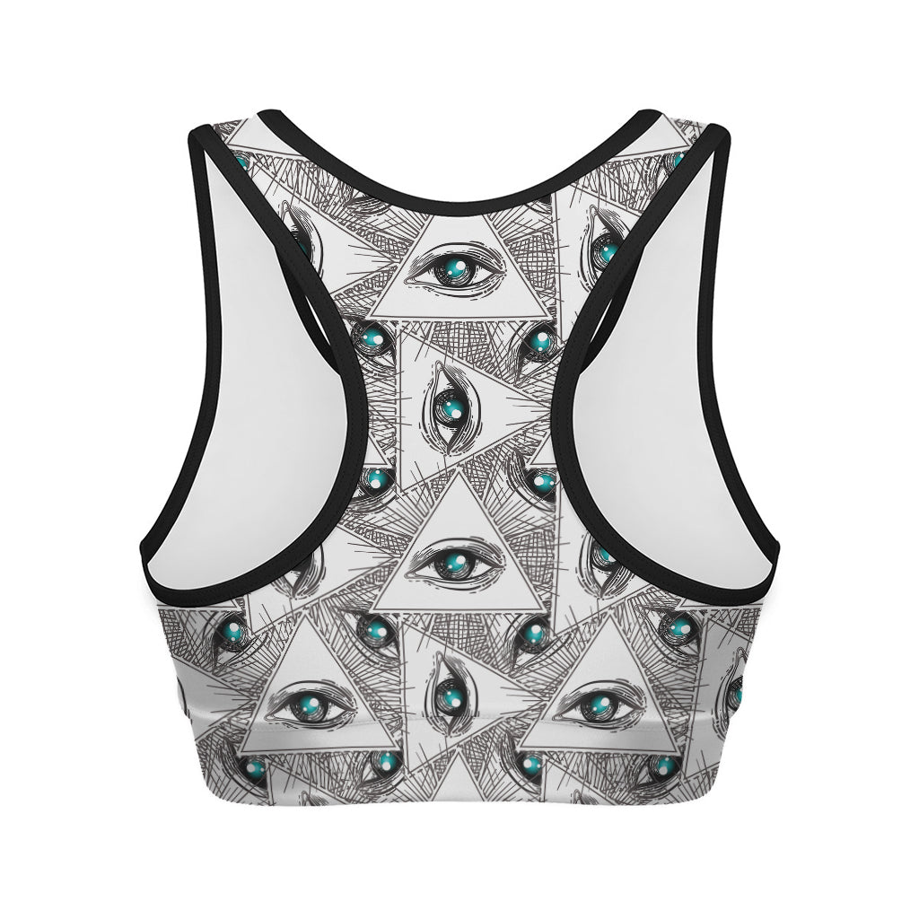 Illuminati Pattern Print Women's Sports Bra