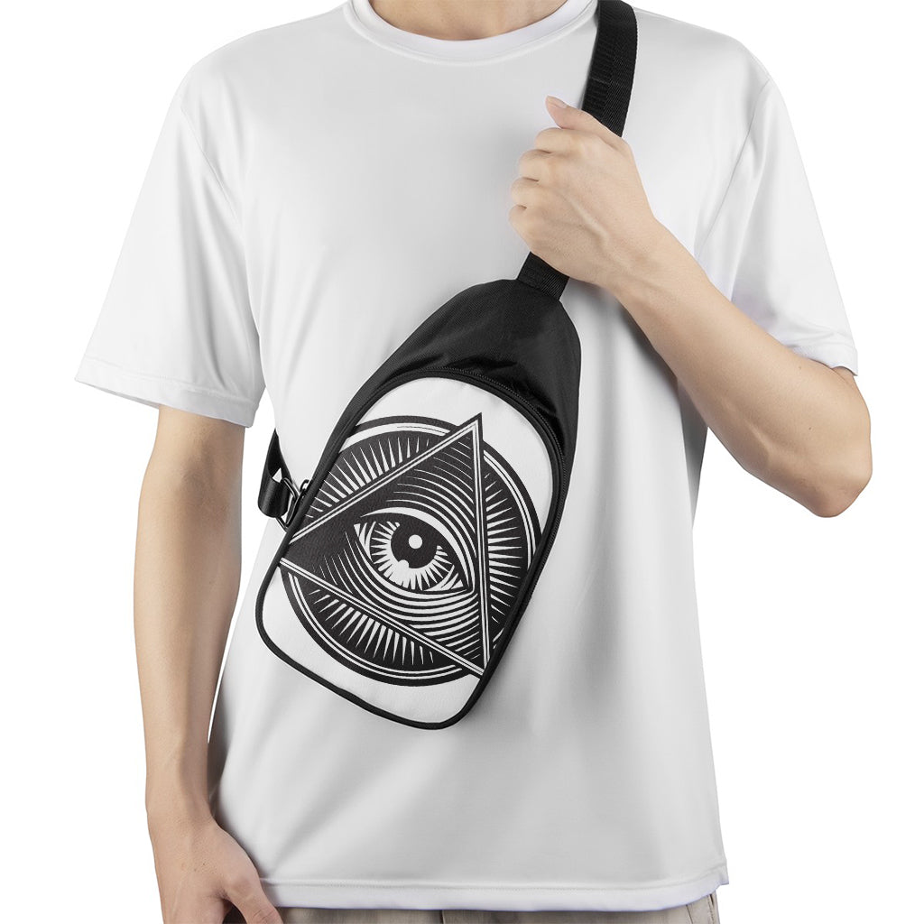 Illuminati Symbol Print Chest Bag