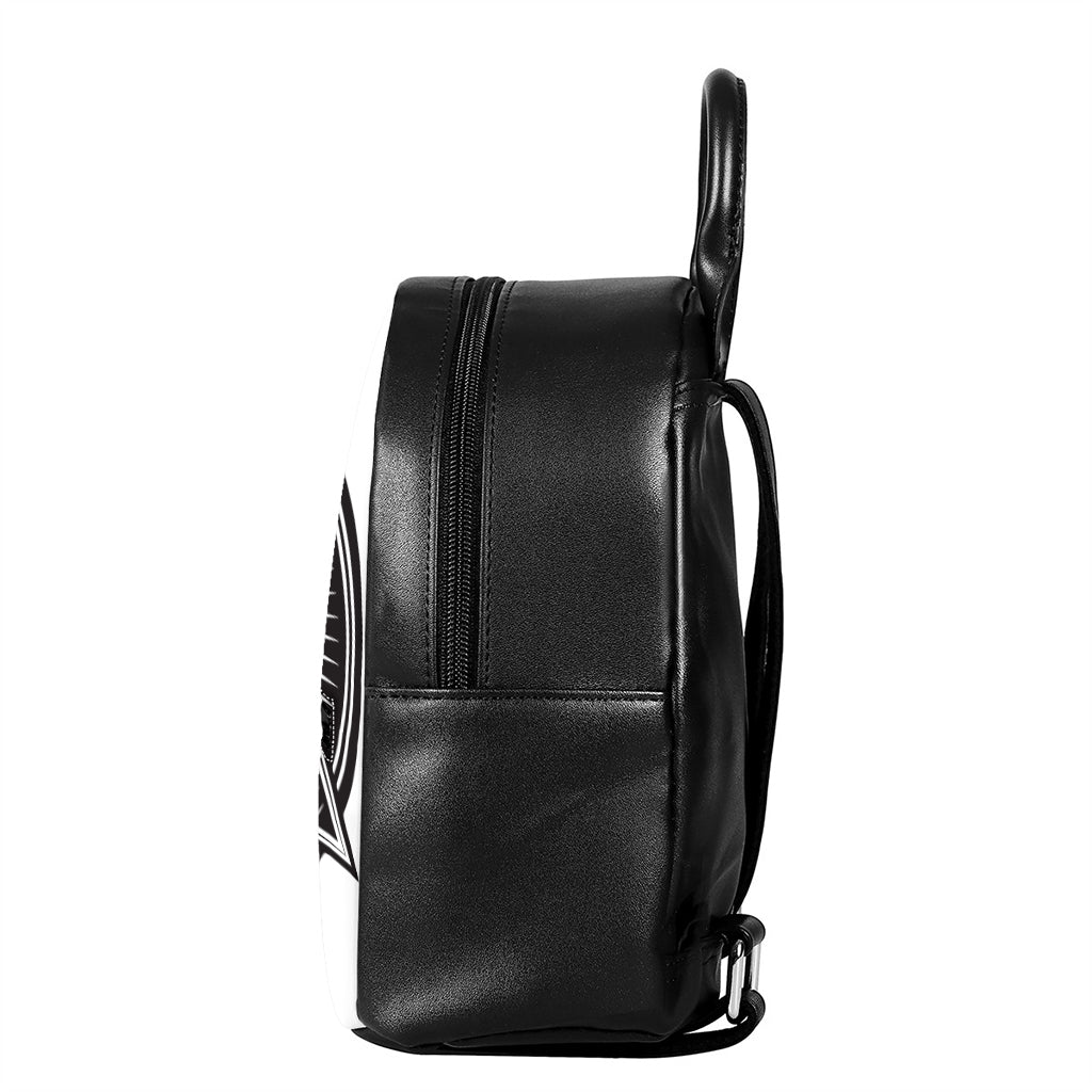 Illuminati Symbol Print Leather Backpack