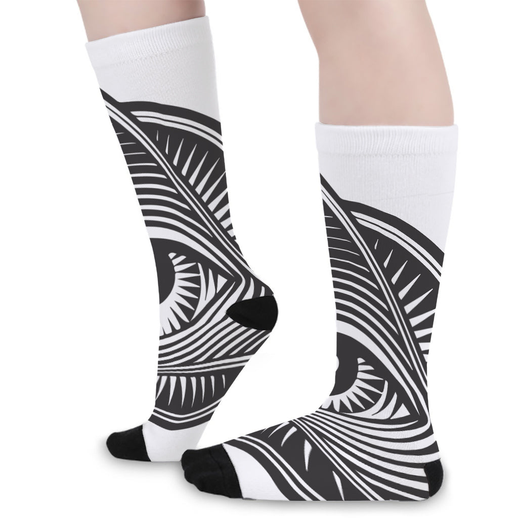 Illuminati Symbol Print Long Socks